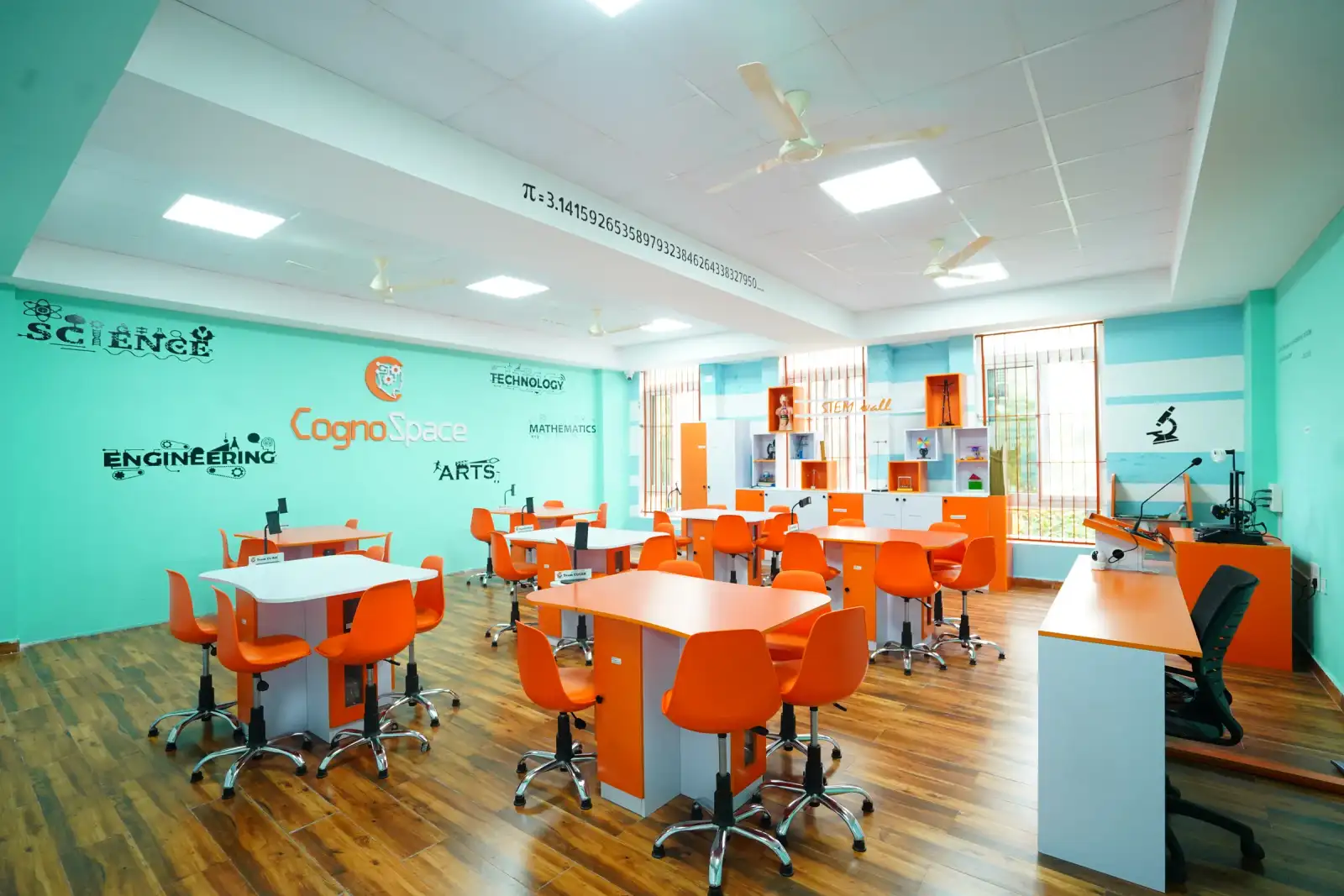 CognoSpace STEM laboratory — team workstations for science, technology, engineering, arts and mathematics